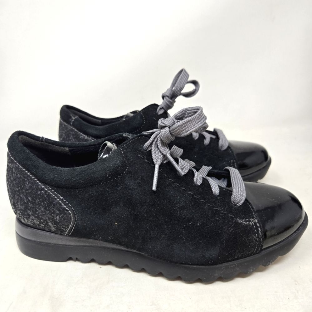 Munro Kellee Stylish Black Parent Scale Women's Sneaker Shoes 5w